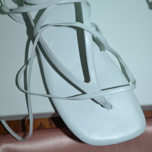 AMINA MUADDI Jamie leather platform sandals | NET-A-PORTER Amina Muaddi Jamie Ankle Wrap Flatform Leather Sandals
